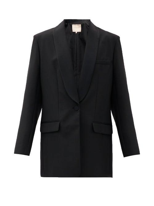 Matchesfashion.com Roksanda - Loretta Single-breasted Shawl-lapel Wool Blazer - Womens - Black