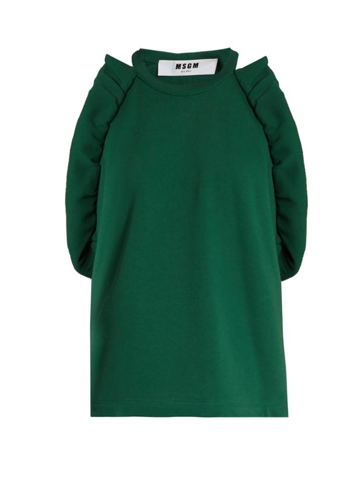Msgm Ruffle-trimmed Sleeveless Cotton Top