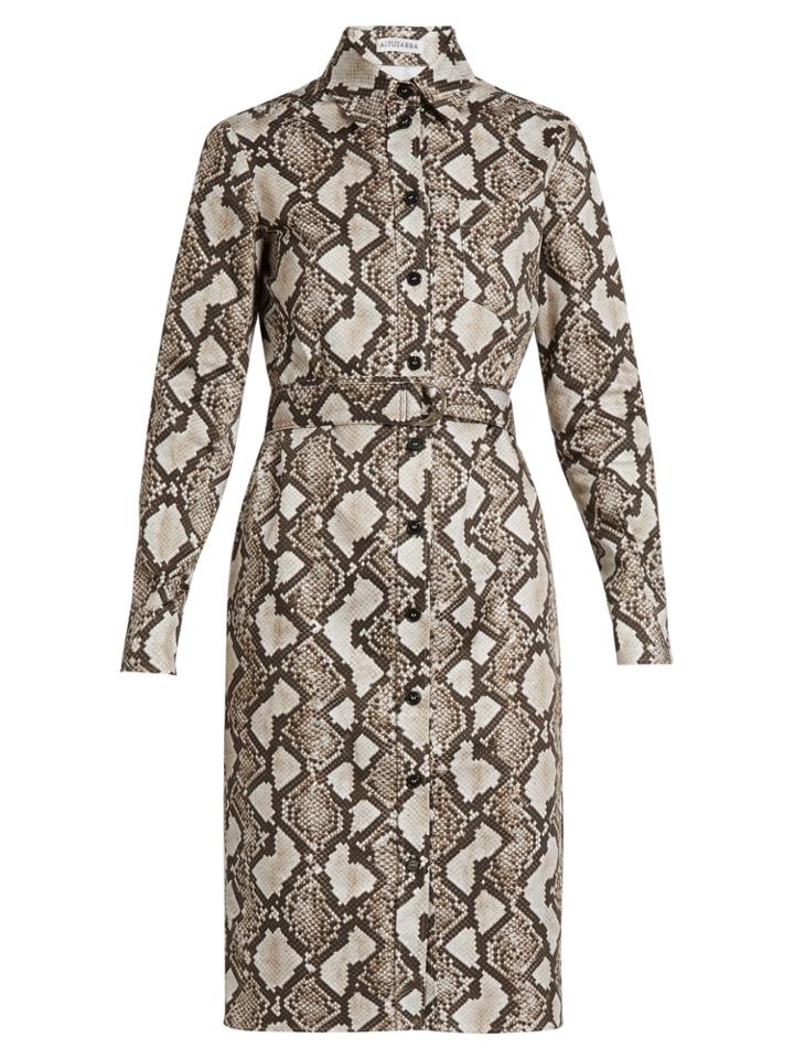 Altuzarra Cimarron Snakeskin-print Shirtdress