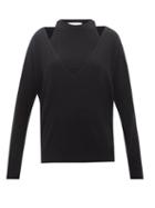 Allude - Cut-out Cashmere Sweater - Womens - Black