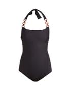 Matchesfashion.com Max Mara Beachwear - Alacre Swimsuit - Womens - Black