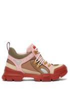 Matchesfashion.com Gucci - Flashtrek Low Top Leather And Mesh Trainers - Womens - Red Multi