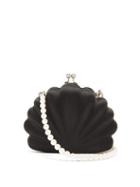 Matchesfashion.com Balenciaga - Shells Satin Clutch Bag - Womens - Black