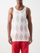 Stefan Cooke - Harlequin-devor Cotton-blend Jersey Vest - Mens - White