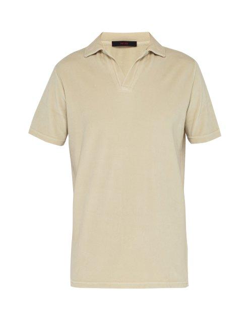 Matchesfashion.com The Gigi - Thaiti Cotton Velour Polo Shirt - Mens - Beige