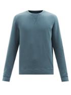 Sunspel - Crew-neck Cotton-jersey Sweatshirt - Mens - Blue