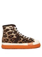 Matchesfashion.com Martine Rose - Leopard Faux Fur Basketball Trainers - Womens - Leopard