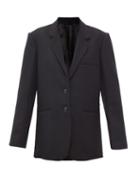 Matchesfashion.com Lemaire - Single-breasted Felted Wool-blend Blazer - Womens - Black