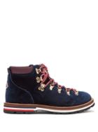 Matchesfashion.com Moncler - Blanche Velvet Lace Up Mountain Boots - Womens - Navy