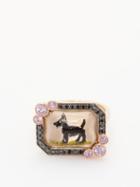 Francesca Villa - Dog Diamond, Sapphire & 18kt Rose Gold Ring - Womens - Pink Multi