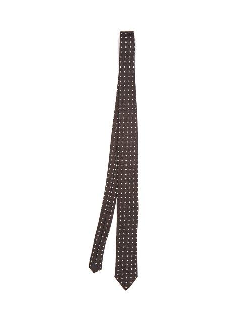 Matchesfashion.com Dolce & Gabbana - Polka Dot Jacquard Silk Tie - Mens - Black