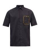 Mens Rtw Fendi - Patch-pocket Cotton Shirt - Mens - Black