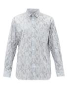 Matchesfashion.com Comme Des Garons Shirt - Camouflage-print Striped-cotton Shirt - Mens - Blue Multi