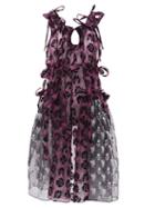 Chopova Lowena - Shaka Flocked Organza Midi Dress - Womens - Black Multi