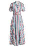 Gül Hürgel Shawl-collar Striped Cotton-blend Dress