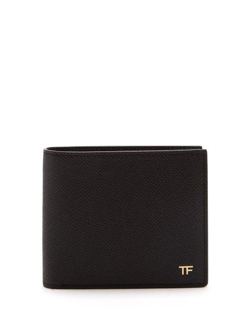 Tom Ford - T Line Leather Bi-fold Wallet - Mens - Black