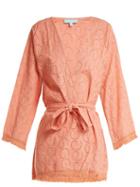 Matchesfashion.com Melissa Odabash - Pippa Long Sleeve Cotton Dress - Womens - Light Orange