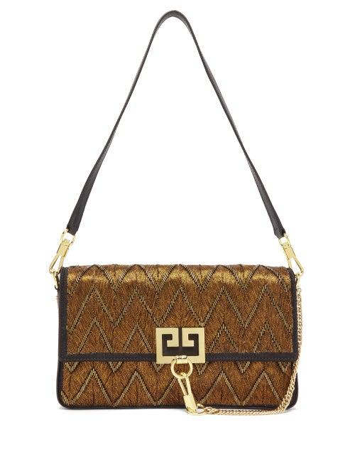 Matchesfashion.com Givenchy - Charm Gv3 Embroidered Shoulder Bag - Womens - Gold Multi