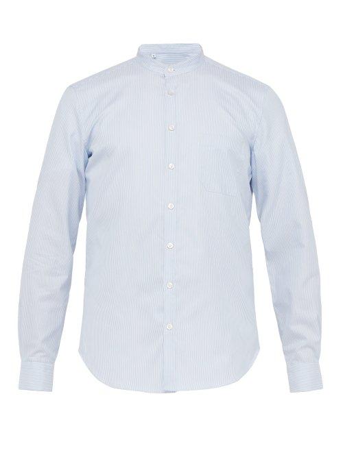 Matchesfashion.com Thom Sweeney - Nehru Striped Cotton Shirt - Mens - White Multi