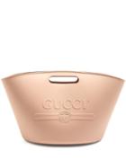 Matchesfashion.com Gucci - Oversized Logo Embossed Rubber Bag - Womens - Nude