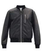 Matchesfashion.com Bottega Veneta - Zipped Matte-leather Bomber Jacket - Mens - Black