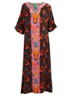 Matchesfashion.com Rianna + Nina - Patricia Monkey Print Silk Dress - Womens - Black Multi