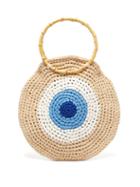 Matchesfashion.com My Beachy Side - Elexis Evil Eye Bamboo Handle Tote Bag - Womens - Blue Multi