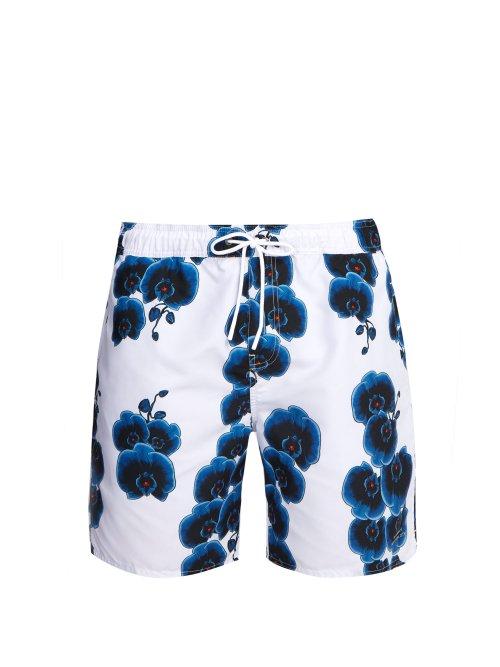 Matchesfashion.com Saturdays Nyc - Timothy Orchard Print Swim Shorts - Mens - White