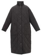 Stand Studio - Sage Quilted Recycled-fibre Coat - Womens - Black