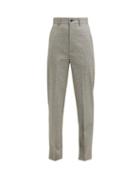 Matchesfashion.com Balenciaga - Checked High Rise Wool Blend Trousers - Womens - Black White