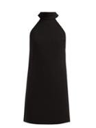 Matchesfashion.com Saint Laurent - Crystal And Chain Embellished Wool Mini Dress - Womens - Black