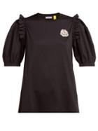 Matchesfashion.com 4 Moncler Simone Rocha - Ruffle Trimmed Cotton T Shirt - Womens - Black