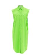 Ladies Rtw Mm6 Maison Margiela - Sleeveless Flannel Shirt Dress - Womens - Green