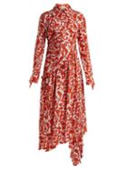 Matchesfashion.com Preen By Thornton Bregazzi - Petunia Floral Print Asymmetric Dress - Womens - Red Print
