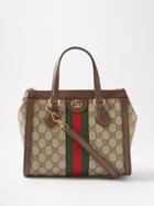 Gucci - Ophidia Web-stripe Gg-supreme Canvas Handbag - Womens - Beige Multi