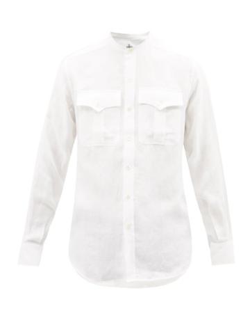 Sbline - Safari Stand-collar Linen Shirt - Mens - White