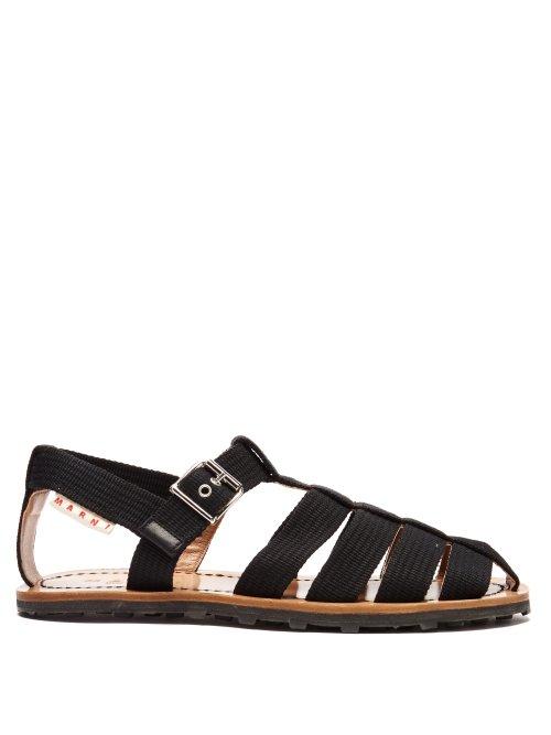 Matchesfashion.com Marni - Multi Strap Canvas Sandals - Mens - Black