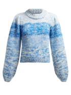 Matchesfashion.com Ganni - Julliard Mohair Chunky Knit Sweater - Womens - Blue