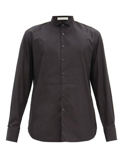 Matchesfashion.com Umit Benan B+ - Wingtip-collar Cotton-poplin Shirt - Mens - Black