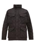 Matchesfashion.com Burberry - Check Lined Quilted Field Jacket - Mens - Black