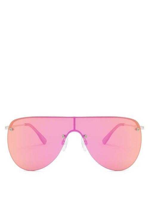 Matchesfashion.com Le Specs - The King Mirrored Sunglasses - Womens - Pink