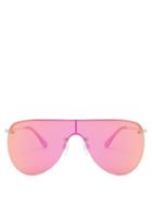 Matchesfashion.com Le Specs - The King Mirrored Sunglasses - Womens - Pink