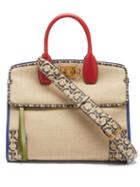 Salvatore Ferragamo - The Studio Leather-trim Canvas Handbag - Womens - Beige Multi