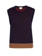 Gucci Sleeveless Gg-jacquard Wool-blend Sweater
