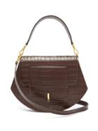 Matchesfashion.com Wandler - Al Crocodile Effect Leather Cross Body Bag - Womens - Dark Brown