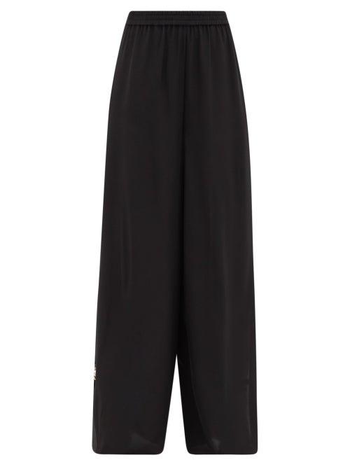 Matchesfashion.com Max Mara - Boheme Silk Cdc Long Pants W Elasticated Waist - Womens - Black