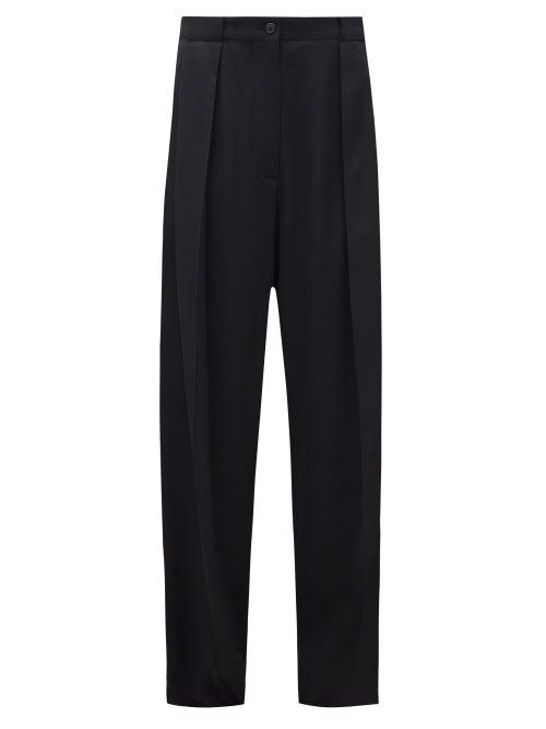 Ladies Rtw The Row - Igor Pleated Crepe Wide-leg Trousers - Womens - Black