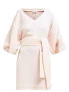 Matchesfashion.com Rhode Resort - Arya Balloon Sleeve Cotton Mini Dress - Womens - Pink