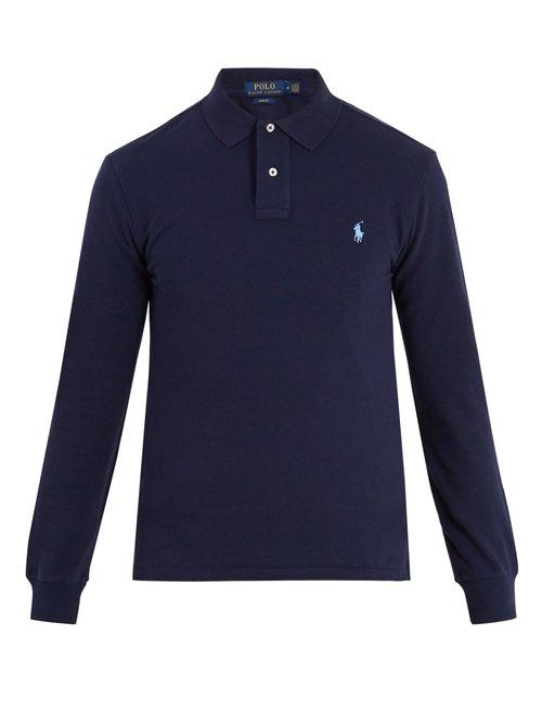Matchesfashion.com Polo Ralph Lauren - Slim Fit Cotton Polo Shirt - Mens - Navy