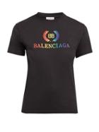 Matchesfashion.com Balenciaga - Logo Embroidered Cotton T Shirt - Womens - Black Multi